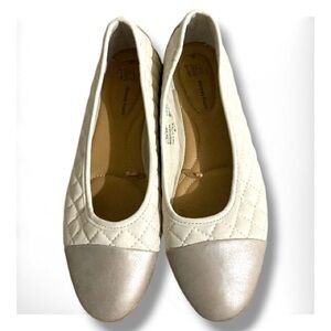 White and Silver Quilted Flats